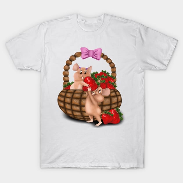 Strawberry Love T-Shirt by SCSDESIGNS